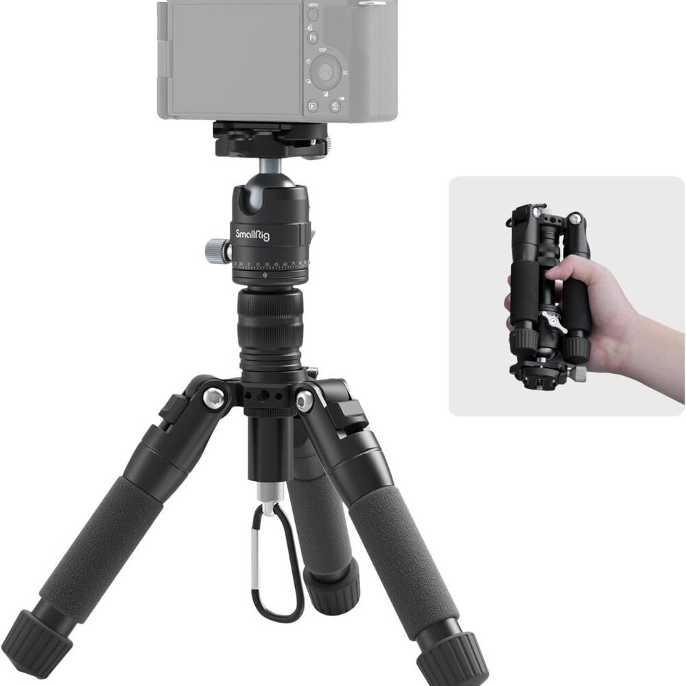 VT-20 Aluminum Mini Tripod, 20" Desktop Tripod with 360° Ball Head, Compact Desk
